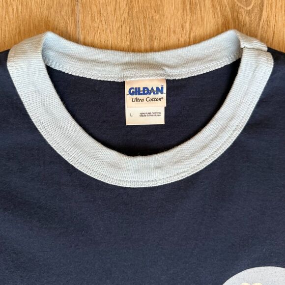 Gildan AFS Intercultural Programs USA Ringer Tee Navy Blue Large Retro - Picture 3 of 5